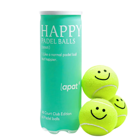 Veltro LAPAT Padel Balls - Single can w 3 Balls - Pro Quality - Paddle Tennis (Standard. Happy)